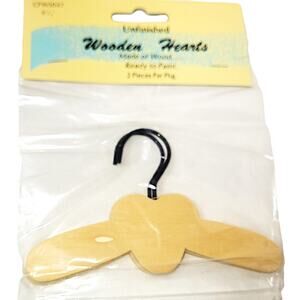 One Dozen Unfinished Wooden Heart Doll  or Craft Hangers